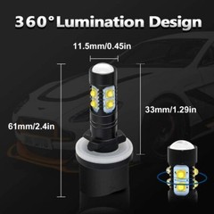 2 880 6000K LED bulbs for XUV 625i 825i 825 S4 855D 855D S4 Deere Gator;AM144882