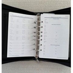 Franklin Covey Leather Planner Binder 7 Ring Retractable Handles Black 8 x 10