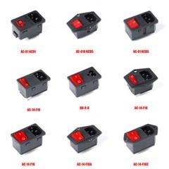 10A 250V Fuse Rocker Switch IEC C14 C01 Brass Inlet Power Socket Connector Plug