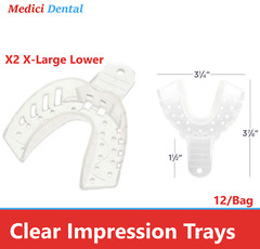 Dental Clear VPS Impression Trays Excellent Crystal (CHOOSE SIZE) (1 Bag of 12)