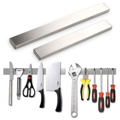 16″ Magnetic Knife Holder Rack Block Kitchen Bar Magnet Strip Organizer Wall Kit
