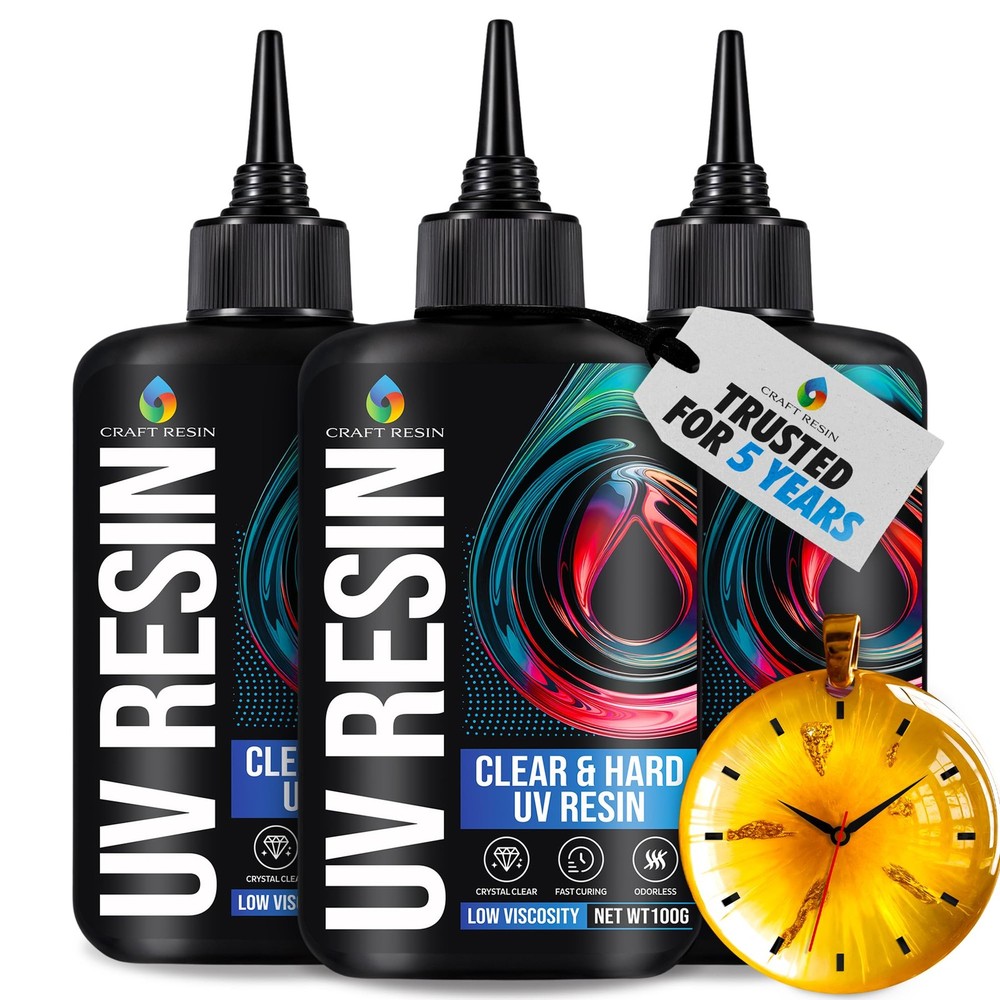 CRAFT RESIN 300g UV Resin Kit Hard Type Low Viscosity – Crystal Clear and No-…