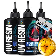 CRAFT RESIN 300g UV Resin Kit Hard Type Low Viscosity – Crystal Clear and No-…