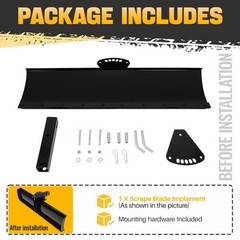 48″ Scrape Blade 2″ Receiver For ATV UTV Adjustable 0 7.5 or 15 Degrees Scraper