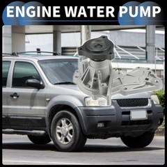 Water Pump, Front 19.5×10.8cm Engine Water Pump with Gasket Kit No.DS7G8501AA…