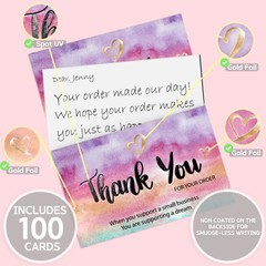 Thank You Cards Small Business (3.5 x 2 Inches – 100 pcs, 300GSM) by Modern 5th