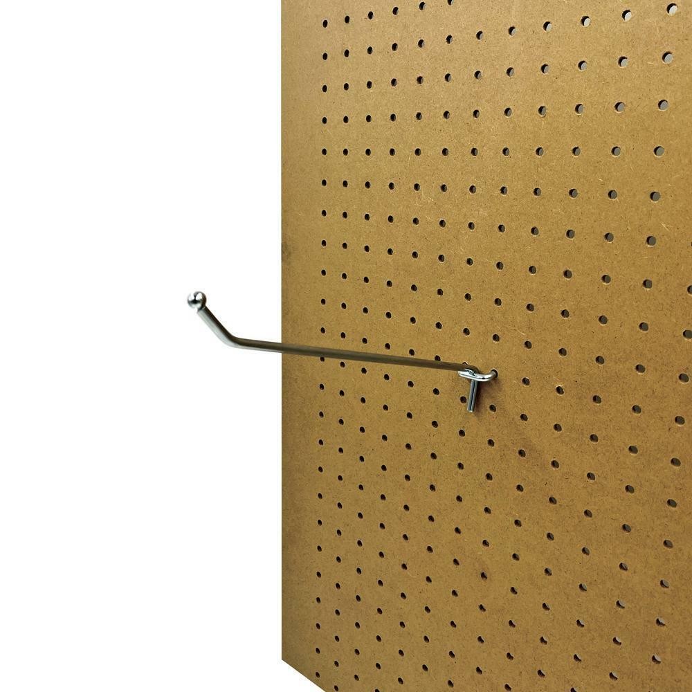 4 pack 8″ Ball Tip Pegboard Hook Heavy-Duty Zinc Peg Storage w/ Safety Ball Tip