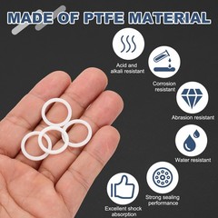 50 Pcs 14x18x1.25mm White O-Ring Sealing Gasket M14 PTFE Flat Washer