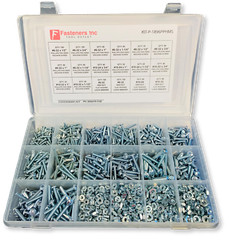 1896 PCS Phillips Pan Head Machine Screw Assortment w/ Nuts Flats & Lock Washers