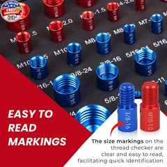JoblikeBrez Thread Checker, 66pcs Nut and Bolt 66 Red