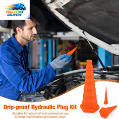 35PCS Hydraulic Oil Service Plugs, Drip-Proof Rubber Hydraulic Hose Plug Kit for