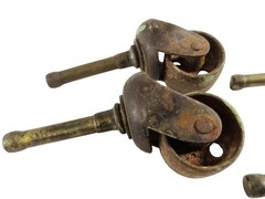 4 VTG Restoration Hardware Industrial Stem Type Furniture Swivel Caster Wheels