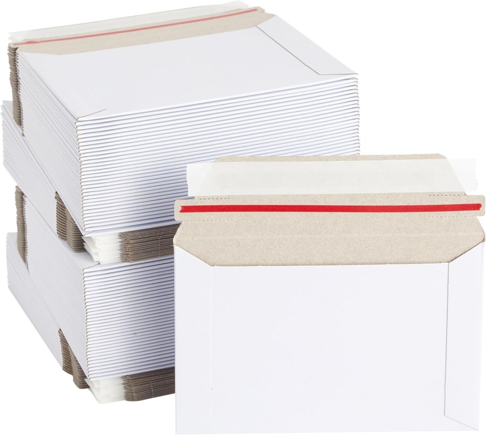 6×8 Rigid Mailers, 450 GSM Self Adhesive Stay Flat Cardboard Envelopes rigid