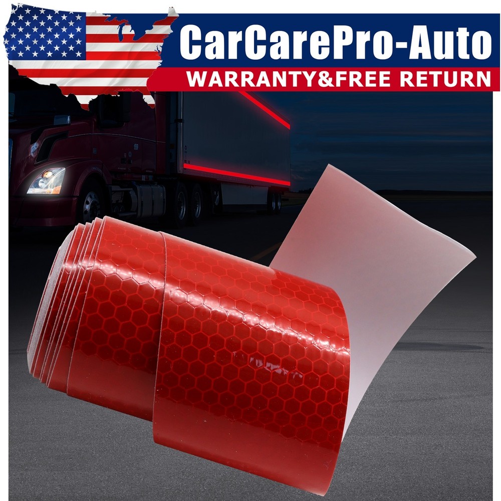 high Visibility Red Safety Warning Reflective Tape 10Ft Truck Conspicuity
