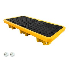 Low Profile 2 Drum Spill Containment Pallet with Drain – 2645 Lbs Capacity
