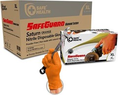 Orange Nitrile Industrial Gloves (10 BOXES) 8 Mil Diamond Grip – XL, XXL auto