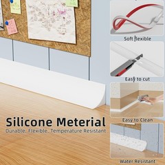 Flexible Quarter Round Molding Trim Peel and Stick 118Inch White,Small Self
