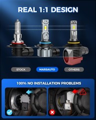 Marsauto 9012 Fog Bulbs 24000Lm Super Bright Driving Lights 6000K Cool White