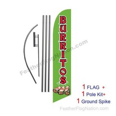 Burritos Feather Banner Swooper Flag Kit with pole+spike