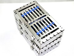 5 GERMAN DENTAL AUTOCLAVE STERILIZATION CASSETTE TRAY INSTRUMENT 7.25X4.75X1.25″