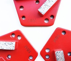 3PK 16/20 Grit Medium Bond Trapezoid HTC Grinding Disc/Plate/Shoe-Premium Grade