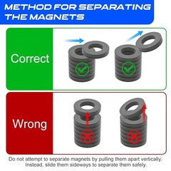 Large Magnet – Grade 10 Big Magnets Heavy Duty, OD60 x ID32 x 10mm Strong Round