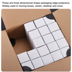 16Pack Corner Protector PP Plastic 3″ x 3″ x 3″ for Carton Black