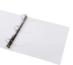 2-Pack 1.5 Inch Plastic 3-Ring Binders Clear Letter Size Durable Waterproof