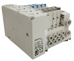 SMC SS5Y3-10S-X597 Pneumatic Manifold Bank 4 Station Base IN508-36-A NEW