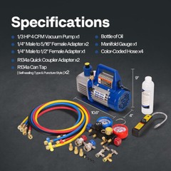 Upgraded 4CFM Vacuum Pump HVAC Refrigeration AC Manifold Gauge Set Leak Detector