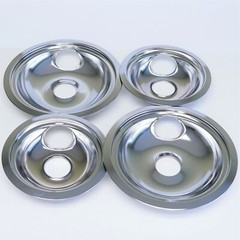WB224 for GE Range Burner Bibs Bowls Chrome PKG 2 of WB31M15 2 of WB31M16