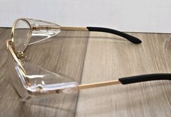 VINTAGE 1990s CREWS- Z87 SAFETY GLASSES! SIDE SHIELDS/GOLD FRAMES/TAIWAN