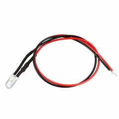 Small LED Light Clear Bulb Round Top Indicator PCB Attached Pre-Wired 5V-12V DC
