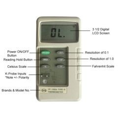 TENMARS YF-160A K Type Digital Thermometer – 50°C~1300°C / 58°F~1999°F