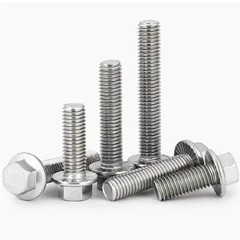 M6-1.0 x 25mm Flanged Hex Head Bolts Flange Hexagon Screws, Stainless Steel 1…