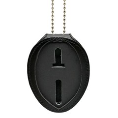 Concealed Carry Permit Badge Clip + Neck Chain Recessed Leather CCW No Badge