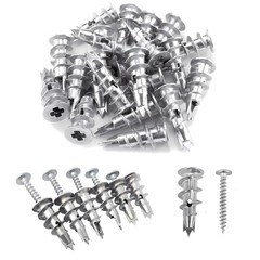 100PCS Zinc Self-Drilling Drywall Anchors, 50 Heavy Duty Hollow Metal Wall An…
