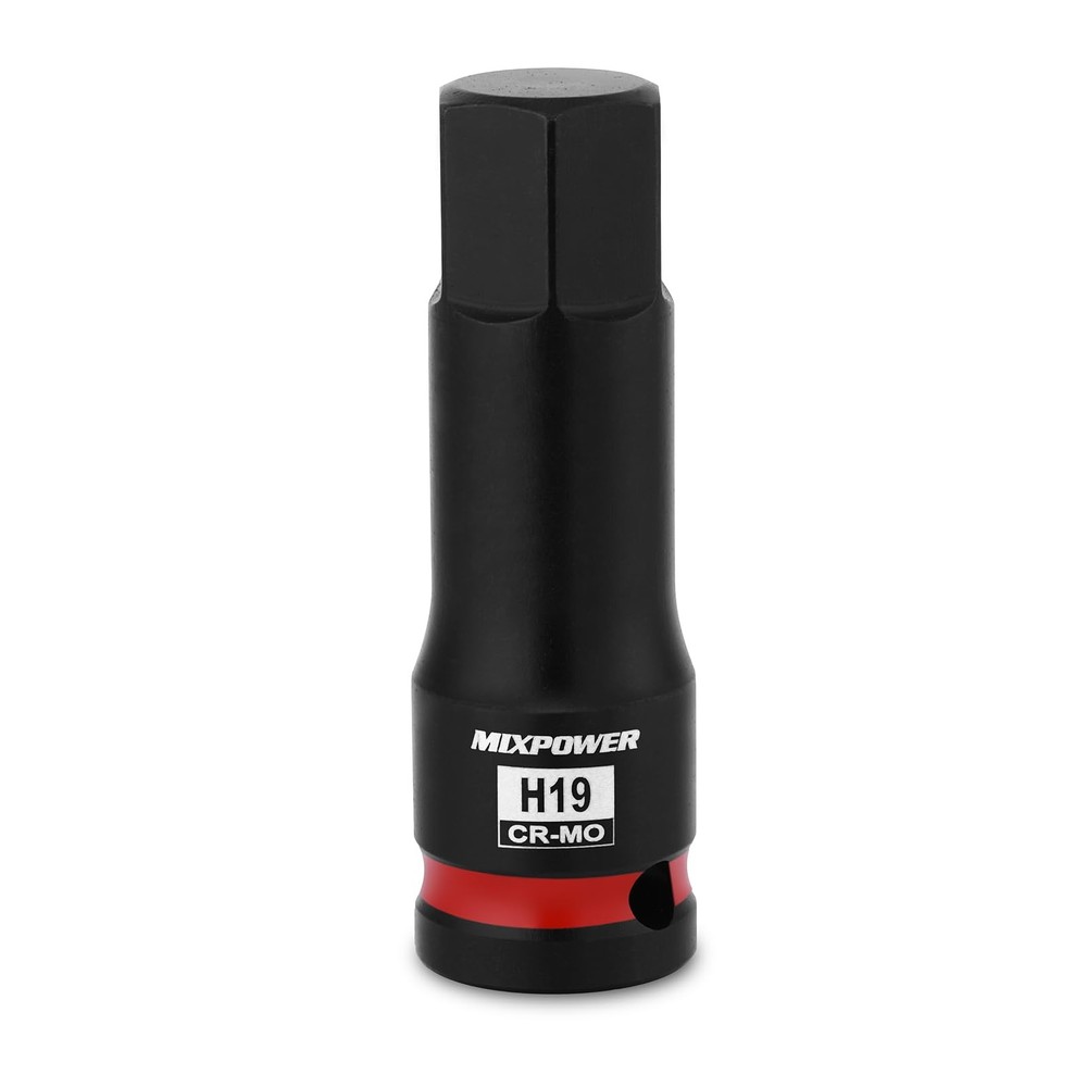 MIXPOWER 1/2″ Drive 19mm Hex Impact Bit Socket, Allen 1/2″Dr.19mm