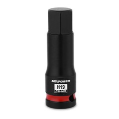 MIXPOWER 1/2″ Drive 19mm Hex Impact Bit Socket, Allen 1/2″Dr.19mm