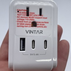 Foldable South Africa Travel Plug Adapter, Type M Power Adapter White