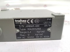 Trafag 904.2376.903 Pressure Switch 0…4 kg/cm2, 250v ac 15(1.25)a