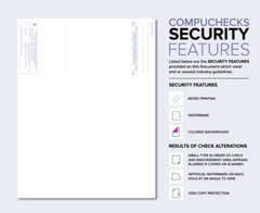 100 Blank Check paper “High Security” – Check on Top – Dark Blue Art Deco
