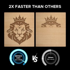 OMTech 45W K40+ CO2 Laser Engraver Marker Machine 8 x 12in W/ Rotary Axis