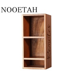 1 PCS Wooden TV Remote Control Holder 3 Slot 9.84 Inch Table Organizer Brown