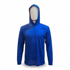 Neon Yellow Long Sleeve Safety Shirt With Hoodie, Polyester Birdeye mesh fabric