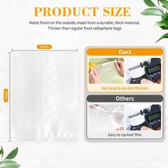 100 Pcs 5×7 Inch Semi-Transparent Heat Seal Bags for Cookies,Matte Cookie Sle…
