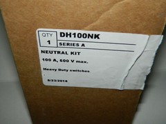 NEW EATON / Cutler Hammer DH100NK Neutral Kit, 100A, 600V, for HD Safety Switch
