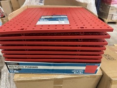 10 (16 In. H X 16 In. W ) Everbilt Plastic Pegboard in Red (50 Lbs.)