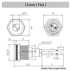 Metal Indicator Light LED Waterproof Small Line Power Signal Light AC/DC 3V-220V