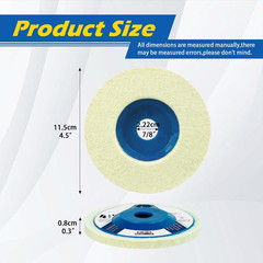 10 Pcs 4-1/2 Inch Wool Felt Polishing Wheel Disc Wool Polishing Wheel Disc for 4